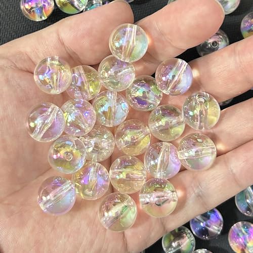 Mixed Lots Shiny AB Color Acrylic Bead DIY Beading Hairband Bracelets Necklace Craft Embelishment (Clear AB) - color: Clear AB