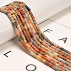 29 Pcs 4x13mm Healing Natural Yellow Crazy Lace Agate Stone Bead Cylinder Tube Beads for Friendship Bracelets Jewelry Making Keychain DIY - color: Yellow Crazy Lace Agate, size: 4x13mm