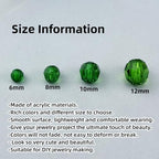 850pcs Acrylic Round Faceted Beads 6mm 8mm 10mm 12mm Faceted Round Spacer Beads for Bracelets Necklace Earring DIY Jewelry Making Craft(Dark Green) - color: Dark Green