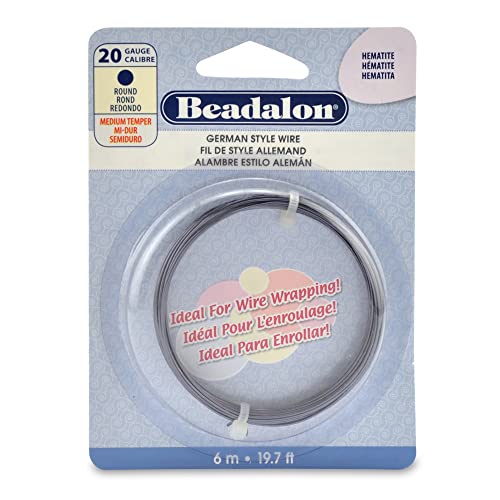 Beadalon German Style Wrapping Wire, Round, Hematite Color, 20 Gauge, 6 m / 19.7 ft - color: Hematite, size: 20 gauge / 19.7 ft