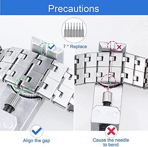 JOREST Watch Link Removal Tool Kit, Watch Band Tool for Watch Repair, Bracelet Adjustment, Replacement and Resizing, Watch Strap Link Remover, with 10 Spring Bars, 10 Pins, User Manual