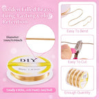 Beadthoven 19 Ft 14K Gold Filled Wire 18 Gauge 1mm Dead Soft Round Gold Filled Brass Wire for Crafts Wire Wrap Jewelry Making Supplies - size: 18 Gauge (1mm)