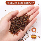 5100 Pcs Size 8/0 Glass Seed Beads, 3 mm Metallic Amber Small Mini Spacer Loose Pony Beads for Jewelry Making and DIY Crafts - color: Metallic Amber, size: Medium