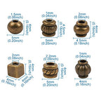 Beadthoven 360pcs 6 Style Antique Bronze Mixed Style Spacer Beads Tibetan Alloy Tube Round Barrel Column Metal Spacers for Jewelry Necklace Bracelet Making - color: Antique Bronze-Barrel-6styles