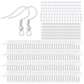 Earring Making Kits Silver Earring Hooks Hypoallergenic Ear Wires Fish Hook for DIY Jewelry Making Bulk Pack 600PCS - color: Silver