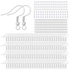 Earring Making Kits Silver Earring Hooks Hypoallergenic Ear Wires Fish Hook for DIY Jewelry Making Bulk Pack 600PCS - color: Silver