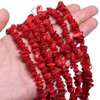 Chip Shells, 260pcs 5-8mm Irregular Beads with Holes, Red Shell & Garnet Chip Beads for Jewelry Making - color: Red