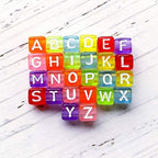 ToBeIT Acrylic Alphabet Letter A-Z Cube Colour Beads 1000 pcs for Jewelry Making, Bracelets, Necklaces(6mm) (Colour) - color: sheer color