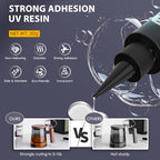 Akisey UV Resin Kit with Light, 50g UV Resin with Rechargeable 395NM UV Flashlight, Fast Curing in Seconds, UV Glue Adhesive for Bonding Jewelry, Plastic, Glass & Acrylic Repair Kit with Mat, Gloves - size: 50g