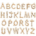 SANNIX 26Pcs Letter Charms, Initial Letter Charms for Jewelry Making, Gold A-Z Alphabet Charm for Bracelet Necklace Earrings Keychain Crafts Making - style: Bamboo Letter