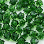 300pcs 8mm Acrylic Cube Faceted Acrylic Beads with Hole Plastic Spacer for Bracelets Necklace Earring Making Supplies (Deep Green) - color: Deep Green, size: 8mm