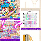 Stackable Bead Storage Organizer, 88 Small Plastic Containers with Lids, 4-Layer Clear Bead Organizer Box, 3 Sizes, Portable, for Jewelry and Crafts - size: 4-Tier 8L+20M+60S