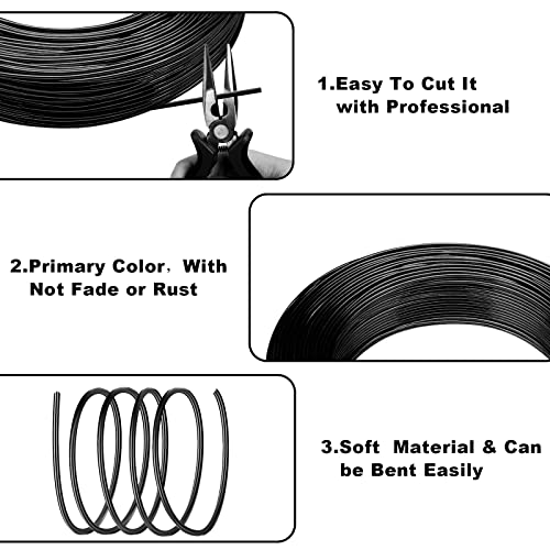 3mm Aluminum Craft Wire, 50 Feet 9 Gauge Bendable Anodized Metal Wire for Sculpting, Jewelry Making, Armature Making, Wire Weaving and Wrapping - size: 3mm, style: Black