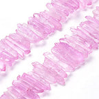 FASHEWELRY 1 Strand Natural Quartz Crystal Points Loose Beads Pearl Pink Flat Heishi Gemstone Loose Beads for DIY Jewelry Making - color: Pearl Pink