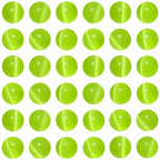 100pcs Army Green Cat Eye Beads 8mm Round Semi Precious Stone Hole Size 1mm DIY Charm Spacer Beading Smooth Gemstone Loose Beads for Jewelry Making Bracelets Necklaces Earrings Crafting - color: Army Green