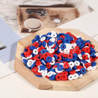 2000pcs Three Colors Clay Beads 6mm for Bracelets Making Flat Round Polymer Clay Bead Heishi Beads for Jewelry Making Earring Bracelets Necklace - color: White Dark red Royal blue