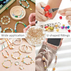 300Pcs Wire Guardian Protectors 0.7mm Hole U Shape Wire Guard Loops Thread Protector for Jewelry Making Findings Earring Necklaces Bracelet DIY Supplies (Gold) - color: gold