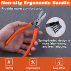 SPEEDWOX 6 Inch Precision Flush Side Cutters With Longer Cutting Edge, Ultra Sharp Wire Cutter Side-Cutting Pliers With Longer Flush Cutting Edge Flush Cut Trimmers For Cables Wires Zip Ties Model - size: 6" with 28mm longer Jaw