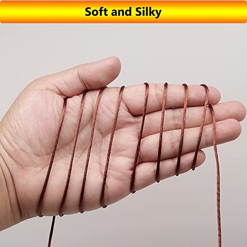 2 mm 330 Feet Satin Nylon Cord String for Jewelry Making Bracelet Necklaces Beading Thread Rattail Macrame Kumihimo Chinese Knot Craft - size: Brown