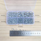 1000pcs Glass Beads for Jewelry Making, 2/4/6/8/10mm Crystal Beads Faceted Briolette Crystal Glass Beads for DIY Craft, Rondelle Spacer Beads for Bracelets Necklaces (Blue Grey) - color: Blue Grey