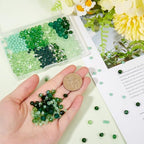 SUNNYCLUE 1 Box 1000pcs Green Glass Beads Rondelle Crystal Beads 8mm Bulk Faceted Flat Round Abacus 4mm 6mm Loose Spacers for DIY Crafting Jewelry Making Bracelet Necklace Earring Supplies Women