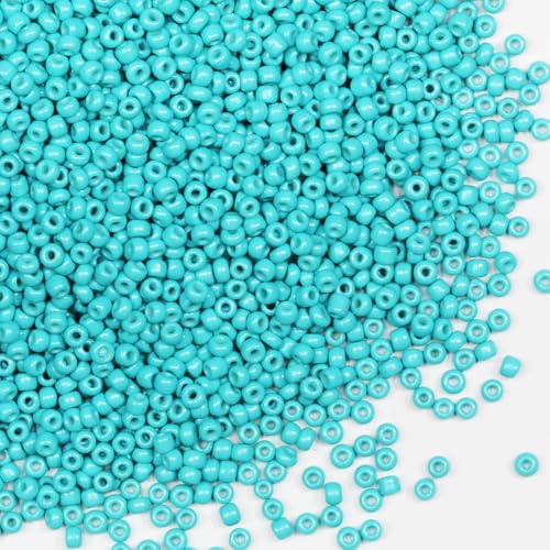 2mm Turquoise Seed Beads for Jewelry Making 200 Grams About 18880pcs,12/0 Glass Craft Beads for Making Earrings, Bracelets, Pendants, Waist Jewelry, DIY Handmade Seed Beads (Turquoise) - color: Turquoise, size: 2mm