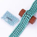 Natural Blue Turquoise Cylinder Tube Beads 10x14mm 38cm/str Loose Semi Gemstone Stone Beads for Making Bracelets Necklace - color: Blue Turquoise