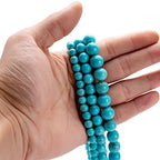 BEADIA Natural Blue Turquoise Stone Round Loose Semi Gemstone Beads for Jewelry Making 10MM 38PCS - color: Blue Turquoise, size: 10mm