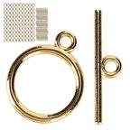 100 Pack Jewelry Clasp, Gold Bracelet Clasps Sets Alloy Toggle Jewelry Clasp Sets DIY Crafts Making Supplies Easy to Operate Toggle Connectors for Bracelet Jewelry Making