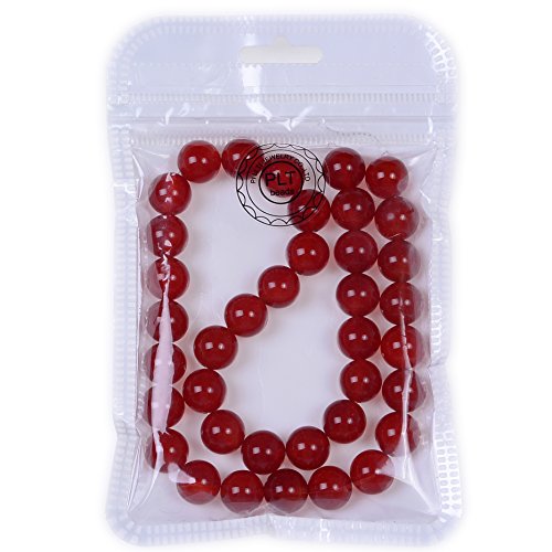 Smooth Round Shape Natural Gemstone Loose Beads for 1 Strand per Bag Approxi 15.5 inch 48-50pcsJewelry Making (12mm, Red Carnelian) - color: Red Carnelian, size: 12mm