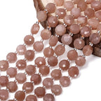 8×5mm Sunstone Natural Stone Beads for Jewelry Making About 35-40pcs 1 Strand 15" Drilled Flat Faceted Cabochon Gemstone Beads for Bracelets Necklace DIY Crafts - color: Sunstone