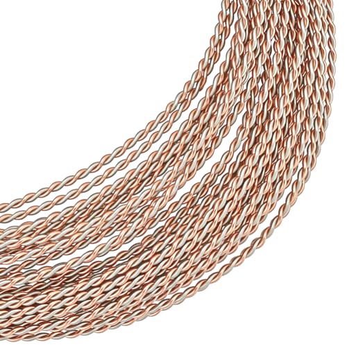 BENECREAT 19.7Ft Round Twist Jewelry Wire, 20 Gauge Tarnish Resistant Brass Craft Wire for Necklace Bracelet Making and Handmade Project, Rose Gold & Platinum - color: Rose Gold