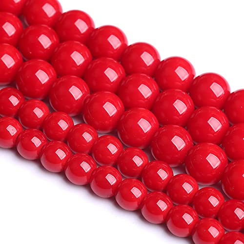 160PCS 4MM Red Glass Round Spacer Loose Beads for Jewelry Making DIY Bracelet Necklace - color: Red Glass Beads, size: 4mm (2 strands)