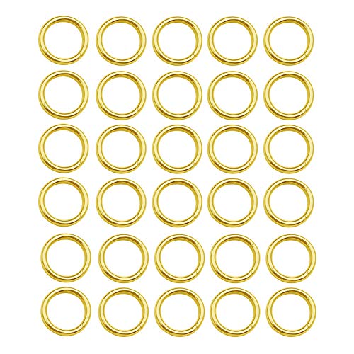 100 pcs Gold Plated Stainless Steel Split Rings Jump Rings Connector Rings for Jewelry Making Necklaces Bracelet Earrings Keychain DIY Craft (13302-Gold, 10mm) - size: 10mm
