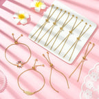 DanLingJewelry 10pcs 304 Stainless Steel Adjustable Slider Bracelet Slider Extender Chains Friendship Bracelets for Jewelry Making DIY 8 Inches(215mm) G - color: StyleⅪ-10 pcs-Golden