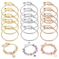 Bracelet Chains for Jewelry Making, 15 PCS Stainless Steel Snake Chain Bracelets,DIY Jewelry Making, Unisex Charm Bracelet Craft Supplies for Women Men.