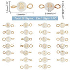 PH PandaHall A-Z Letter Link Charms, 26pcs Shell Alphabet Letters Beads with Golden 304 Stainless Steel Double Loops Pendant Link Charms for DIY Bracelet Necklace Jewerly Crafts Making
