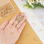 Beebeecraft 1 Box 100Pcs Leverback Earring Hooks 24K Gold Plated French Earring Hooks Earwire Findings 16.5x10mm for DIY Women Earring Making - color: Gold