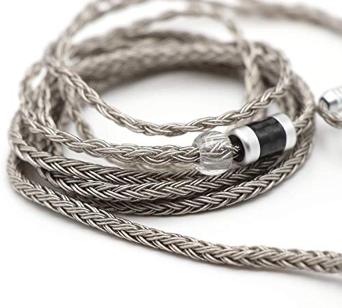 Linsoul Tripowin Zonie IEM Cable, 16 Core Silver Plated Earphone Upgraded Cords, 1.25m SPC in Ear Monitor Cable for 7HZ Timeless AE TINHIFI T2 PRO T3 T4(MMCX, 3.5mm)(Grey) - color: Grey