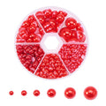 PH PandaHall 690pcs 6 Sizes Red Flat Back Pearl Cabochon Half Flatback Pearl Bead Gem Scrapbook Craft Beads for Christmas Crafts Shoes Wedding Dress DIY Phone Nail Making (4/5/6/8/10/12mm) - color: Red