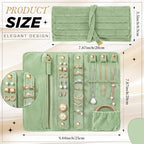 Tondiamo 1 Pcs Velvet Jewelry Roll Luxury Travel Jewelry Case for Ring Necklace Earring Bracelet Storage Bag Women Bridesmaid Gift (Sage Green) - color: Sage Green
