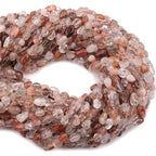 Natural Stone Beads 6-8mm Black Rutilated Quartz Oval Irregular Freeform Tumbled Loose Gemstone Beads for Jewelry Making 15 Inch Strand 50-55 Pcs - color: Black Rutilated Quartz-1 strand15”-approx. 55 beads