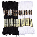 12 Skeins 105 Yards Black White Embroidery Floss Thread Bulk 6 Ply Cross Stitch Floss Variegated Friendship Bracelet String Threads for Jewelry Making Bracelet Knitting Stitch Craft Supply - color: Black,white