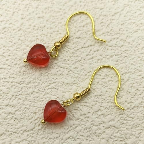 50pcs Glass Pendant Charms - Multicolor Theme Drops for Necklace Craft, Jewelry Making Supplies (Various Styles) - style: Heart 3#