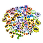 Julie Wang 100PCS 5Sizes Assortment Dragon Eyes Flatback Glass Cabochon for Jewelry Making, Sculpture, DIY Craft Art, Fantasy Model Projects (Mixed1) - size: 5 Sizes Mixed 100PCS
