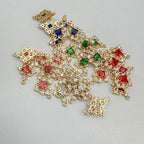 Zirconia Connector Charms Crystal Gold Plated Brass Links for Jewelry Making Bracelet Necklace Earring Pendant Craft Supplies DIY Accessories - color: RhombusA-Mix-10Pcs