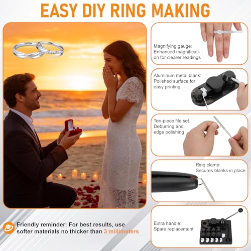 18 Pcs Ring Bender, Complete Ring Bender Tool Rings Bending, Spoon Rings Maker Machine with Nylon Mold, Multi-Functional Ring Earring Bending Tool, Sizer Measuring Tools Suitable for Gift-Giving - size: 18-Piece Set