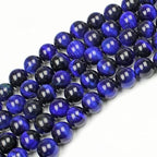 MJDCB Stone Beads 6mm 60pcs Round Sapphire Blue Tiger's Eye Loose Gemstone Bead Charms for Jewelry Making Bracelet Necklace Earring Pendant - color: Sapphire Blue Tiger's Eye, size: 6mm