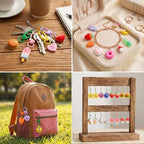 Keychain Charms Bulk 30pcs mixed Cute 3D Charms for Keychain Making for Bracelet Earring Jewelry Making DIY Crafts Includes Animal Food Fruit Flower Designs - color: Mix Random