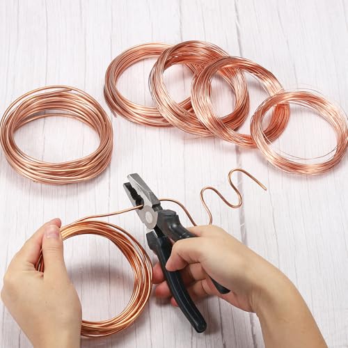 PATIKIL 33 Feet Solid Bare Copper Wire, 38 Gauge 99.9% Pure Copper Wire 0.1mm Soft Beading Wire Metal Plant Stem Ties for Jewelry Craft (10m) - size: 0.1mmx10m